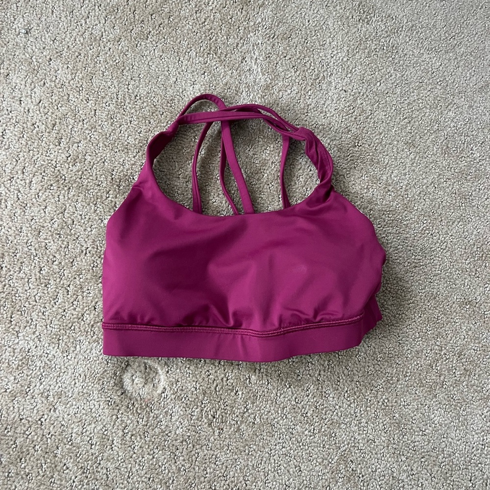 Purple lulu sports bra
